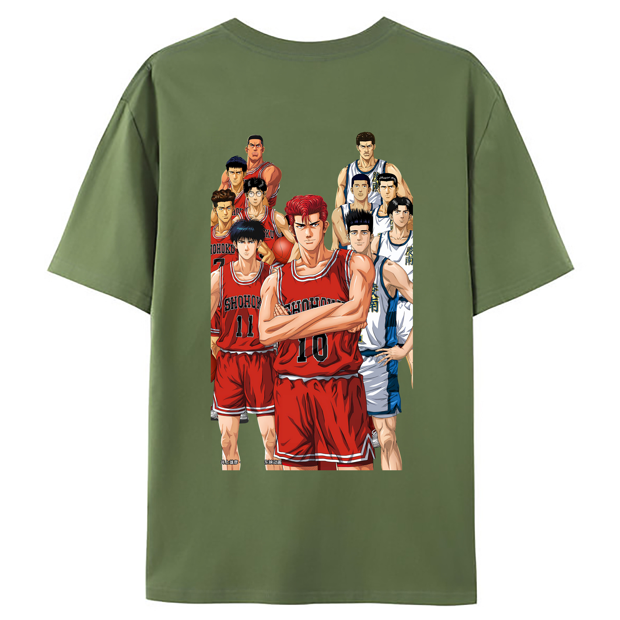 （画像用） SLAM DUNK／スラムダンク 綿100％ メンズ半袖Tシャツ（バックプリント） 通気性
